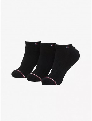Tommy Hilfiger Ankle Sock 3-Pack Socks Black | 9874-LEZMP