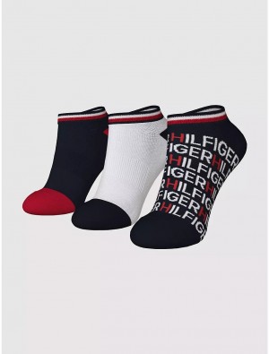 Tommy Hilfiger Ankle Sock 3-Pack Socks Desert Sky/Multi | 7842-LFNMG