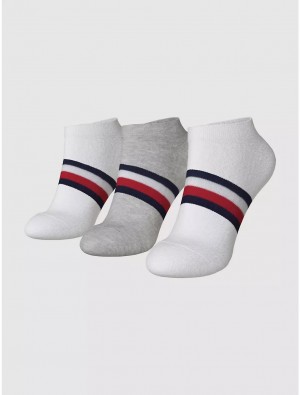 Tommy Hilfiger Ankle Sock 3-Pack Socks Lucent White/Multi | 9182-AFOQI