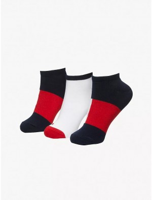 Tommy Hilfiger Ankle Sock 3-Pack Socks Navy/Multi | 8364-OLKHC