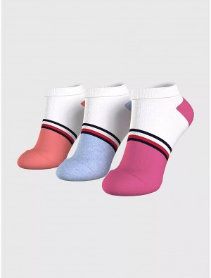 Tommy Hilfiger Ankle Sock 3-Pack Socks Pink Taffy/Multi | 0465-ICAFZ
