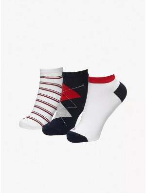 Tommy Hilfiger Ankle Sock 3-Pack Socks White/Multi | 0567-ADHIJ