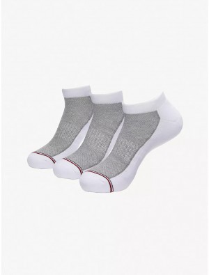 Tommy Hilfiger Ankle Sock 3-Pack Socks White/Grey | 6201-IATBH