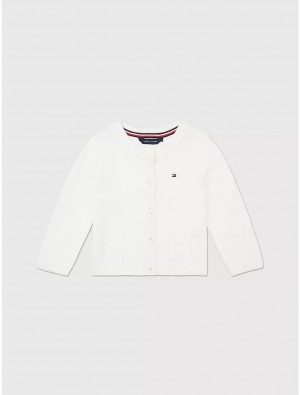 Tommy Hilfiger Babies' Classic Cardigan Sweatshirts & Sweaters Fresh White | 5809-XHLOD