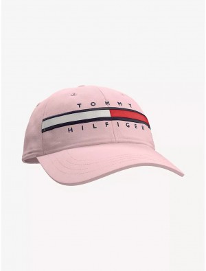 Tommy Hilfiger Babies' Flag Stripe Logo Baseball Cap Hats Blushing Bride | 9108-FMYAG