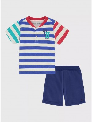 Tommy Hilfiger Babies' Henley and Short Set 2PC Sets Assorted | 9430-QAYPO