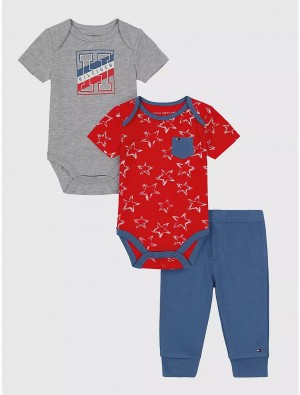 Tommy Hilfiger Babies' Onesie and Pant Set 3PC Sets Assorted | 8736-GPLFJ