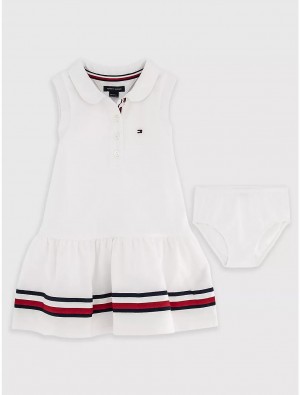 Tommy Hilfiger Babies' Sleeveless Polo Dress Dresses & Skirts White | 1862-YPIMV