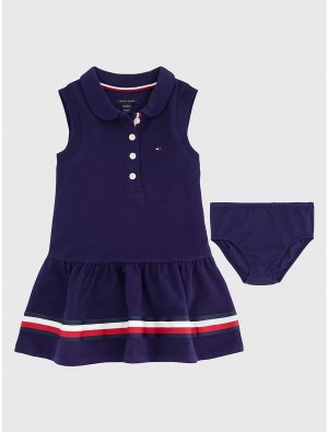 Tommy Hilfiger Babies' Sleeveless Polo Dress Dresses & Skirts Evening Blue | 8934-HPNTQ