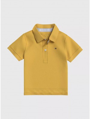 Tommy Hilfiger Babies' Solid Stretch Polo Polos Yielding Yellow | 0316-DGBTL