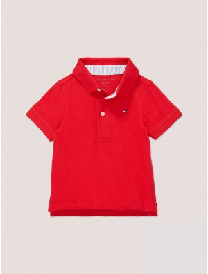 Tommy Hilfiger Babies' Solid Stretch Polo Polos Primary Red | 4960-YCEZS