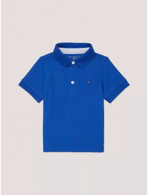 Tommy Hilfiger Babies' Solid Stretch Polo Polos Cobalt | 5087-MBJCA