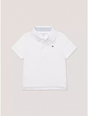 Tommy Hilfiger Babies' Solid Stretch Polo Polos Fresh White | 1257-AMZHV