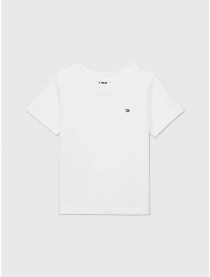 Tommy Hilfiger Babies' Solid T-Shirt T-Shirts Optic White | 6794-OCMKL