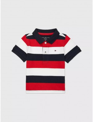 Tommy Hilfiger Babies' Stripe Polo Polos Desert Sky | 3206-NESRL