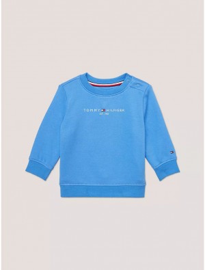 Tommy Hilfiger Babies' Tommy Logo Sweatshirt Sweatshirts & Sweaters Aegean Ocean | 0763-SDAKZ