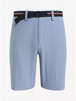 Tommy Hilfiger Belted Twill 9" Club Short Shorts Breezy Blue | 3987-VESAU