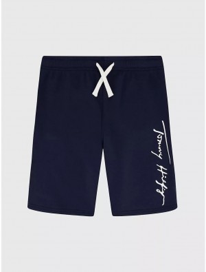 Tommy Hilfiger Big Kids' Signature Knit Short Shorts Navy Blazer | 5349-ABPEH