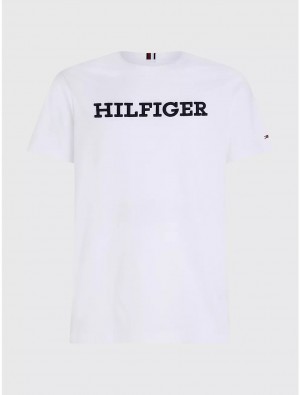 Tommy Hilfiger Big and Tall Hilfiger Monotype T-Shirt Big & Tall White | 8270-NWCMB