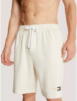 Tommy Hilfiger Brushed Fleece Short Sleepwear Oatmeal Heather | 0639-JKBYV