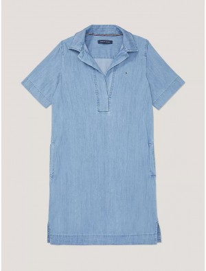 Tommy Hilfiger Chambray Dress Dresses & Skirts Light Benson | 6751-NMRWJ