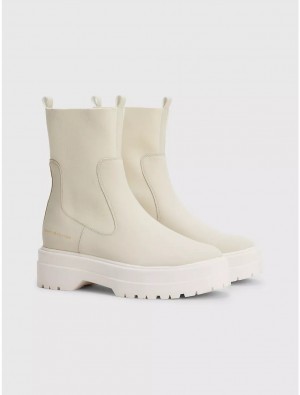 Tommy Hilfiger Chelsea Utility Boot Shoes Classic Beige | 4803-PRWIO