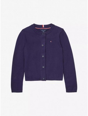 Tommy Hilfiger Classic Cardigan Tops Colbalt Sapphire | 4031-GBVQR