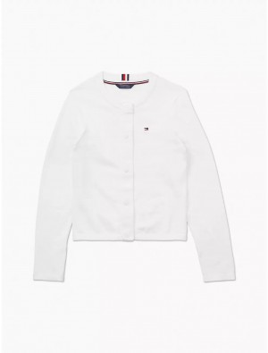 Tommy Hilfiger Classic Cardigan Tops Fresh White | 8073-TDUHX