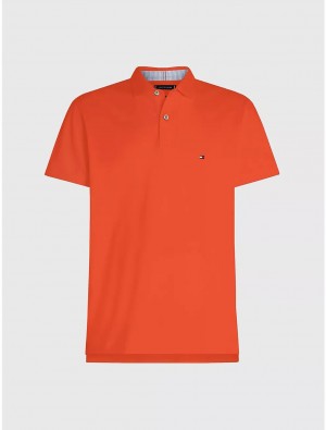 Tommy Hilfiger Classic Fit 1985 Polo Polos Deep Orange | 3451-UIMHK