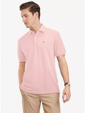 Tommy Hilfiger Classic Fit Pique Polo Tops Almond Blossom | 3194-NGSJK