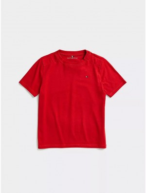 Tommy Hilfiger Classic T-Shirt Tops Primary Red | 2864-AFECV