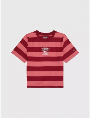 Tommy Hilfiger Collegiate T-Shirt Tops Deep Sea Rose | 0729-FATBW