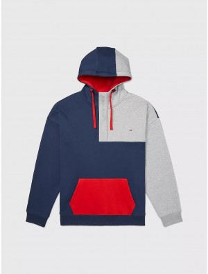 Tommy Hilfiger Colorblock Hoodie Tops Cobalt Sapphire | 9431-PHSNK