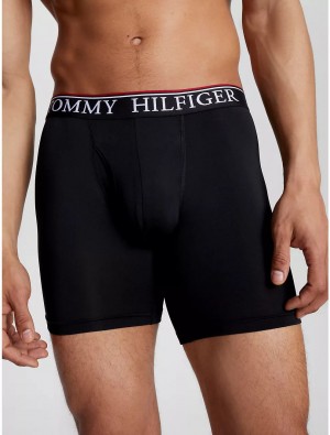 Tommy Hilfiger Cool Microfiber Boxer Brief 3-Pack Underwear Black | 8015-YWTFD