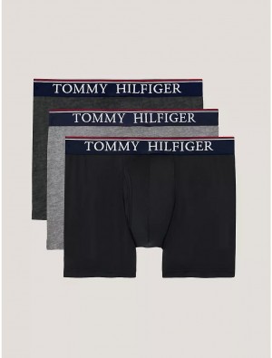 Tommy Hilfiger Cool Microfiber Trunk 3-Pack Underwear Black | 7589-ZSLJI