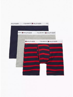 Tommy Hilfiger Cotton Classics Boxer Brief 3-Pack Underwear Delf Blue | 1593-UAGLV