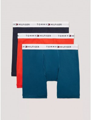 Tommy Hilfiger Cotton Classics Boxer Brief 3-Pack Underwear Deep Blue | 7608-CMSIW