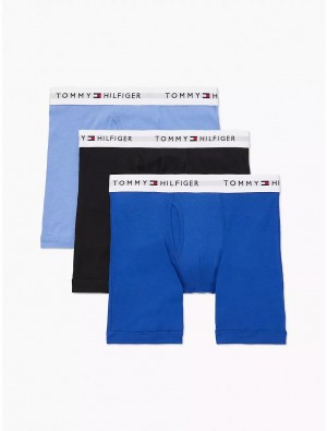 Tommy Hilfiger Cotton Classics Boxer Brief 3-Pack Underwear Ink Blue | 1274-YAHGD