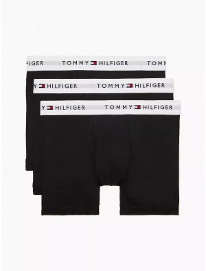 Tommy Hilfiger Cotton Classics Trunk 3-Pack Underwear Black | 9571-KYTAQ