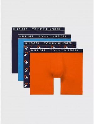 Tommy Hilfiger Cotton Stretch Boxer Brief 4-Pack Underwear Shrimp | 0176-ZOULG