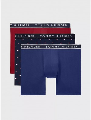 Tommy Hilfiger Cotton Stretch Boxer Brief 3-Pack Underwear Blue Velvet | 7530-XOJTU