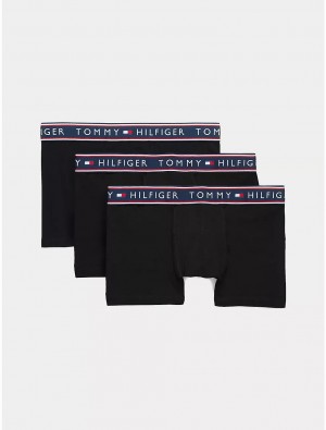 Tommy Hilfiger Cotton Stretch Trunk 3-Pack Underwear Black | 3547-UWJKD