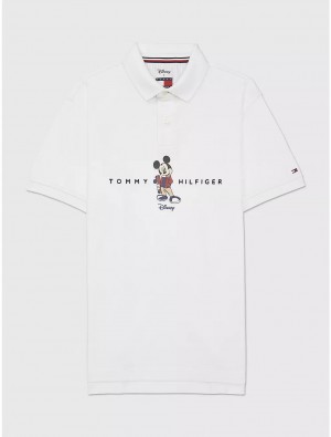 Tommy Hilfiger DISNEYxTOMMY Mickey Polo Tops Optic White TH | 1026-SBHKR