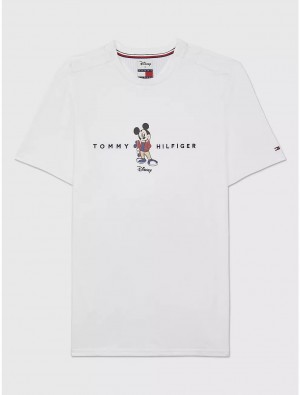 Tommy Hilfiger DISNEYxTOMMY Mickey T-Shirt Tops Optic White TH | 5284-XECJL