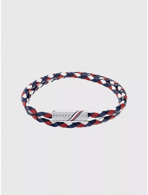 Tommy Hilfiger Double Braided Leather Bracelet Jewelry Multi | 2041-JSBNR