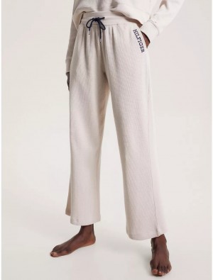 Tommy Hilfiger Embroidered Monotype Lounge Pant Sleepwear Cashmere Creme | 9086-XBUFN