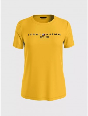 Tommy Hilfiger Embroidered Tommy Logo T-Shirt T-Shirts & Polos Sunburst Yellow | 9685-JHVRL