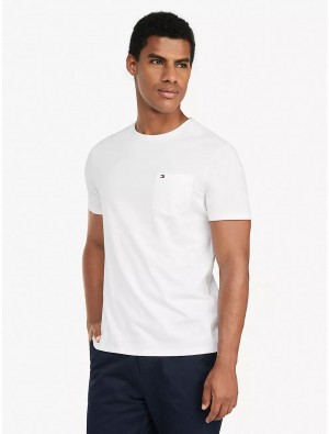 Tommy Hilfiger Essential Classic Pocket T-Shirt T-Shirts Bright White | 6239-DFBJZ