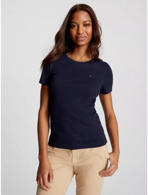 Tommy Hilfiger Essential Favorite Crewneck T-Shirt T-Shirts & Polos Desert Sky | 3250-WLIQB