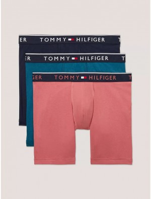 Tommy Hilfiger Essential Luxe Stretch Boxer Brief 3-Pack Underwear English Rose | 6591-KCUYA